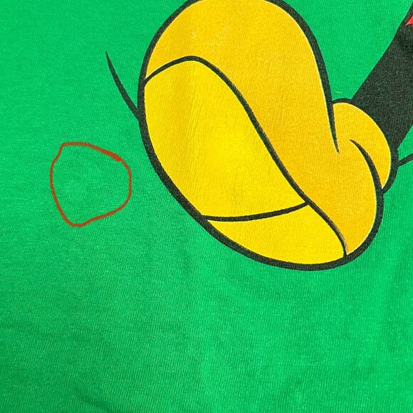 Disney Mickey Mouse Christmas T-Shirt - Size Large - Green Holiday Santa Hat Tee - Picture 7 of 10